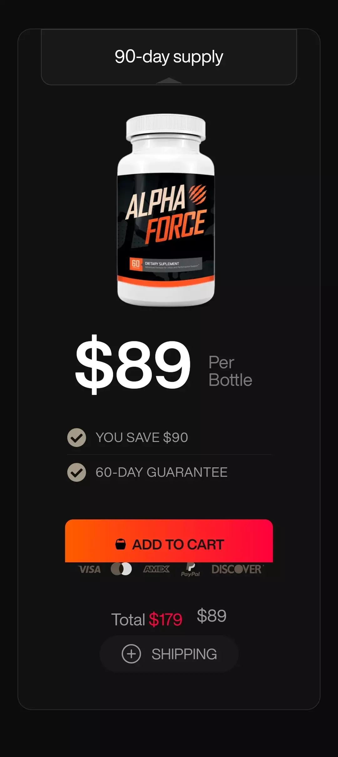 AlphaForce™ 1 bottle pricing